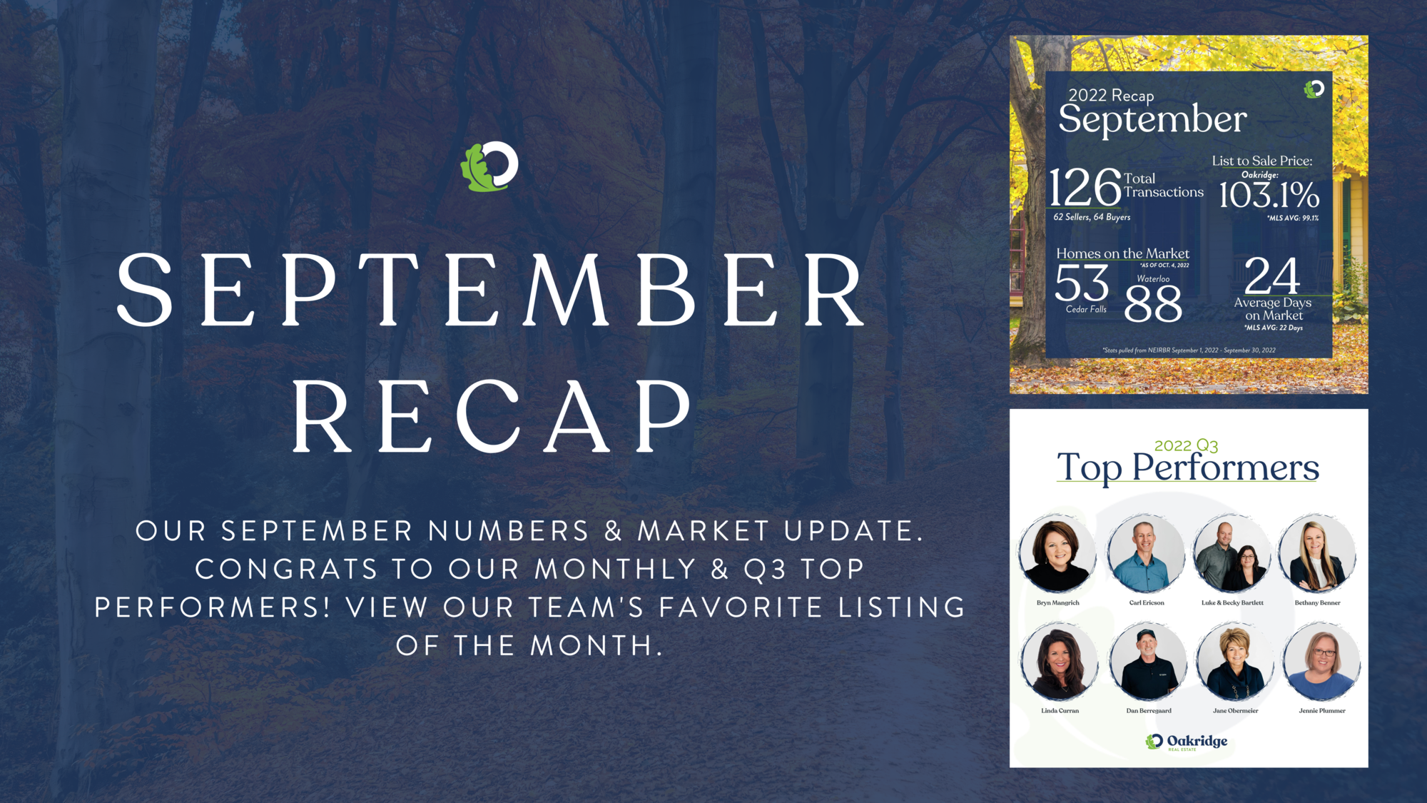 September Monthly Recap | Oakridge Real Estate